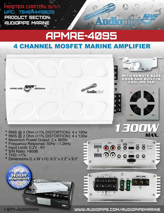 APMRE-4095 Apipe Marine MIni 4 Channel Amp