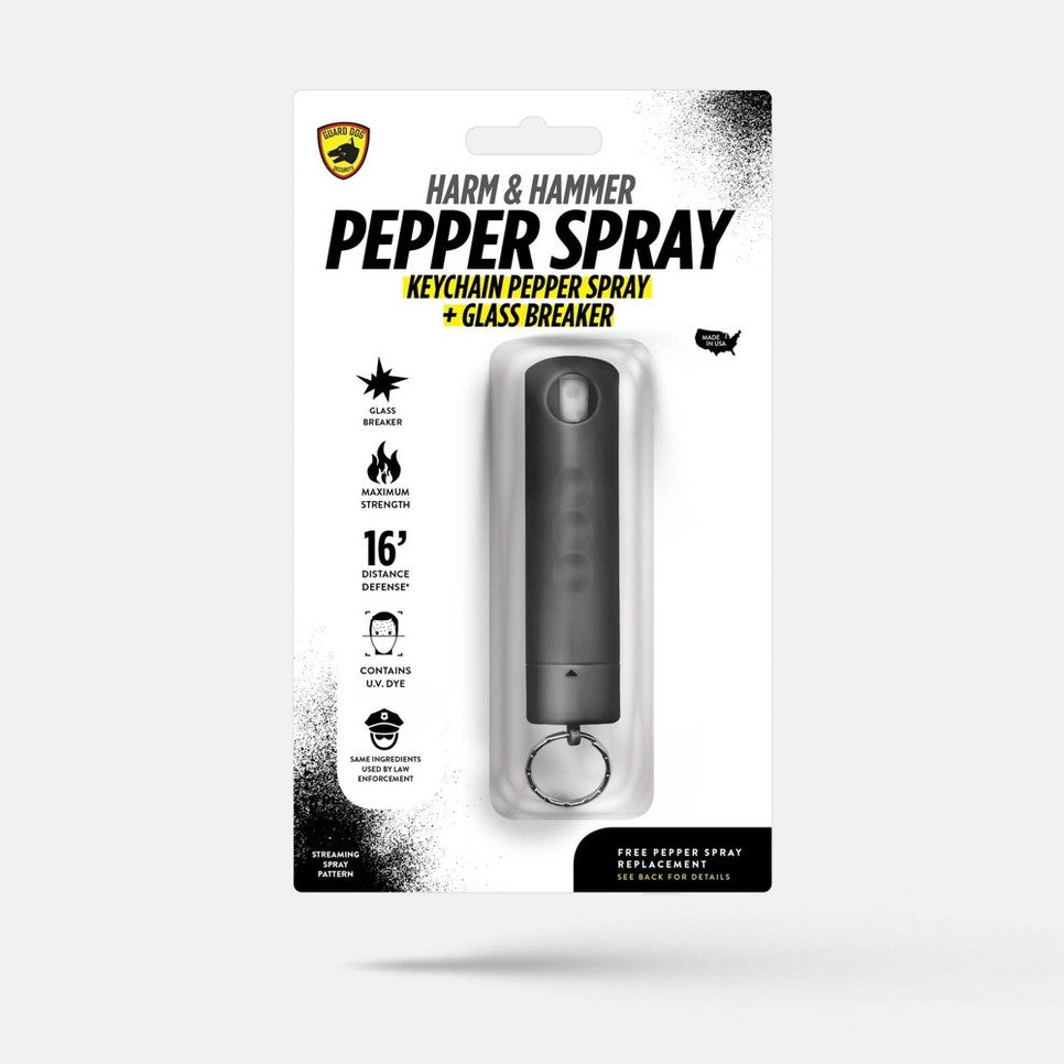 PSGDHHOC18-1-B Guard Dog Pepper Spray with Glass Breaker - Black — M&M  Merchandisers