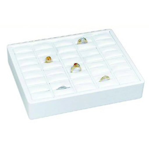 Stackable 20 Slot Ring Tray in White