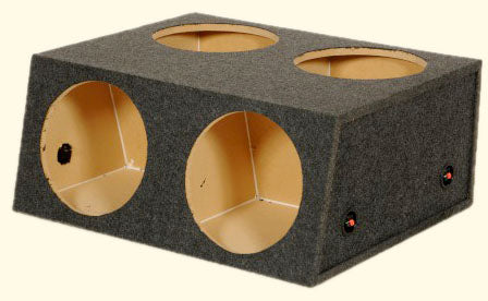Q Power BASS12 – Kompakte 4-Loch Lautsprecherbox Mit Holzkohle-Teppich, 30,5 Cm, Versiegelt & Geteilt