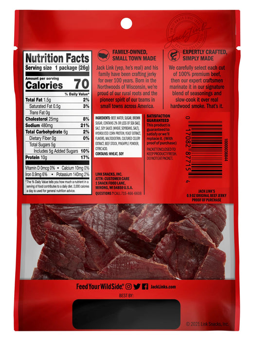 10000008263 Jack Link's Original Beef Jerky 0.9 oz Snack pack