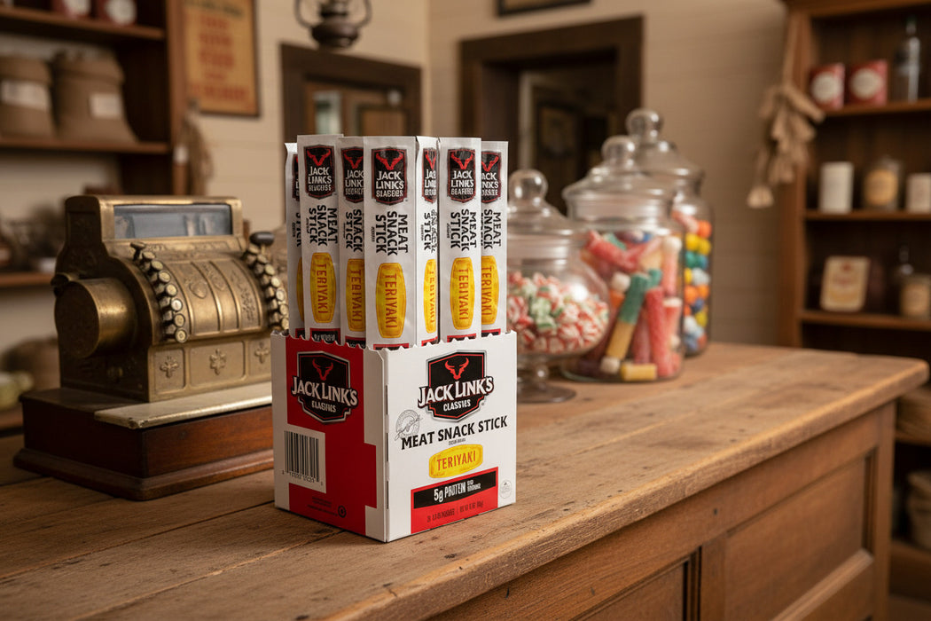 10000040824 Jack Link's .8oz Teriyaki Flavored Meat Snack Sticks 20 pcs Display