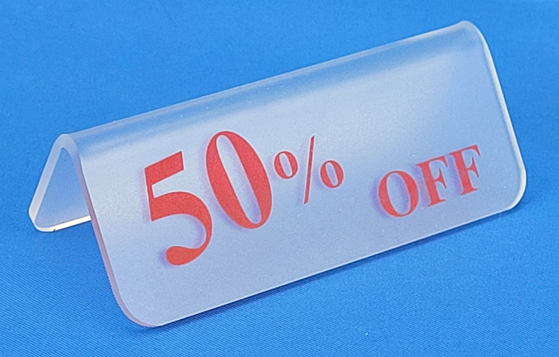 TA-905 (RD) Sign-50% off - Red Letters 3 x1.25