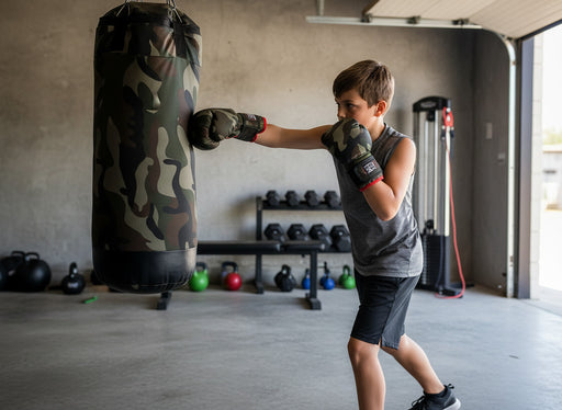 37652-4 Toy Boxing set Camo Style 24in Bag with Hanging Strap and Gloves