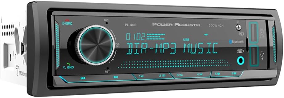 OW-PL-40B Power Acoustik DIN Bluetooth Digital Media Receiver w/Dual USB Ports