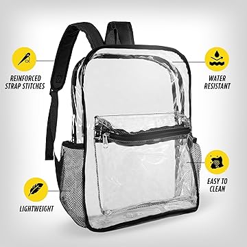 BP-CLSM-BK Clear Backpack Black Small