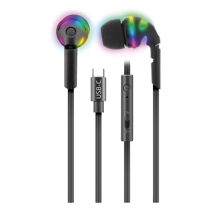 ICGLOW Sentry USB-C Earbuds With Cool RGB Lighting Effect