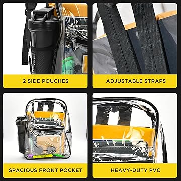 BP-CLSM-BK Clear Backpack Black Small