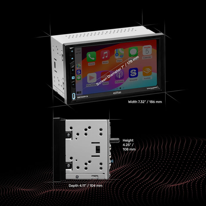 BE7ACP.XC Elite Premium 2x Din Carplay - Backup Camera Pack