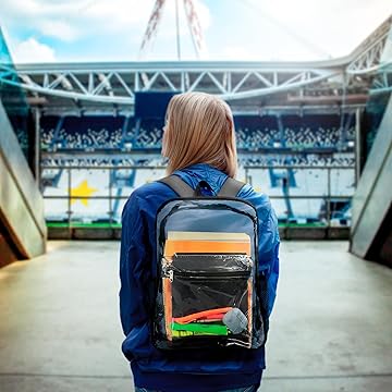 BP-CLSM-BK Clear Backpack Black Small