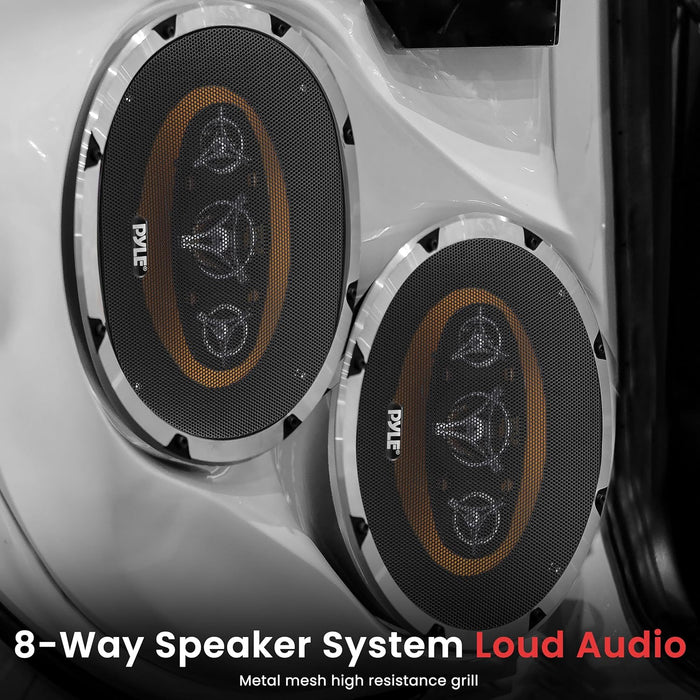 PLG69.8 Pyle 6X9 500 Watt 8-Way Speaker Pair