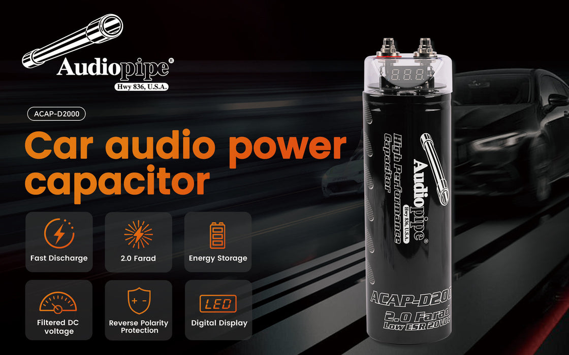 ACAP-D2000 Audio Pipe Digital 2.0 Farad Power Capacitor