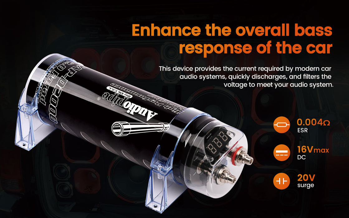 ACAP-D2000 Audio Pipe Digital 2.0 Farad Power Capacitor