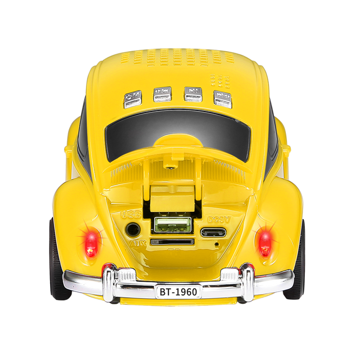 BT-1960 YELLOW QFX Retro Beetle BT Speaker Yellow