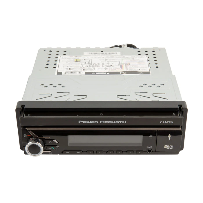 CA1-77W Power Acoustik 1x Din 7in Flip-UP Mechless Media Center with Wireless Carplay & Android
