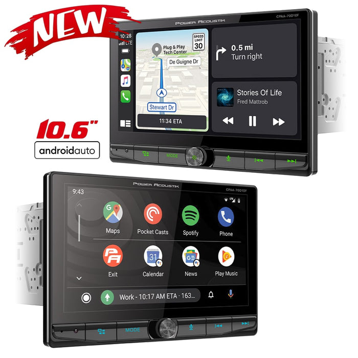 OW-CPAA-70D10F Power Acoustik 10.6 Floating Carplay Android DVD