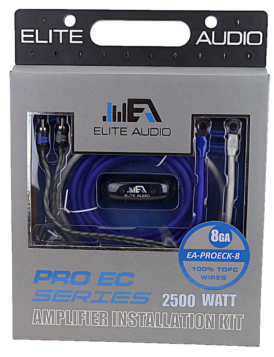 EA-PROK8-EC Elite Audio Pro EC All Copper 8ga Amp Install Kit