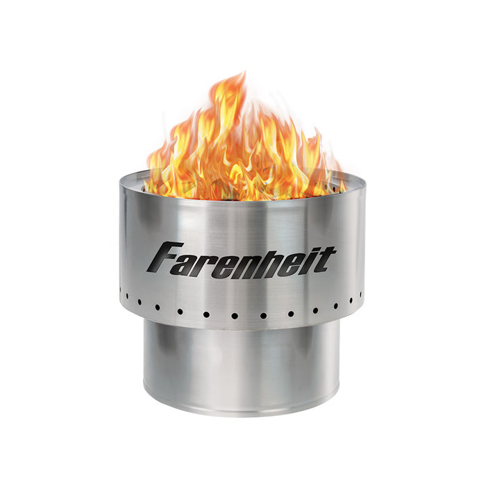 FP-FLAME17 Farenheit Smokeless 17.5 Inch Portable Stainless Steel Fire Pit
