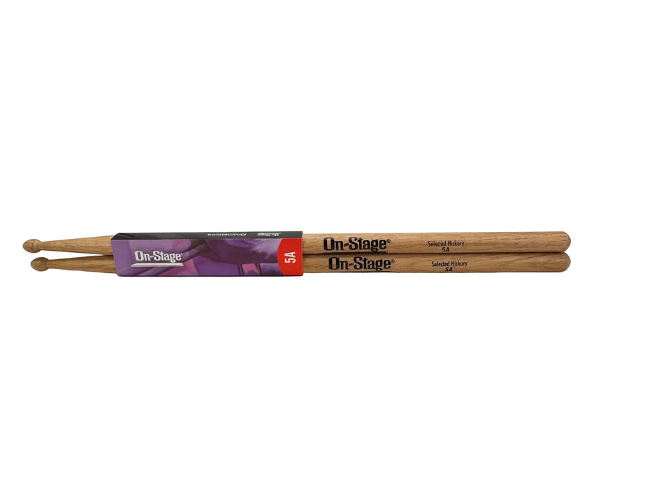 HW5A OS  American Hickory 5A Wood Tip Drum Sticks  1 Pair