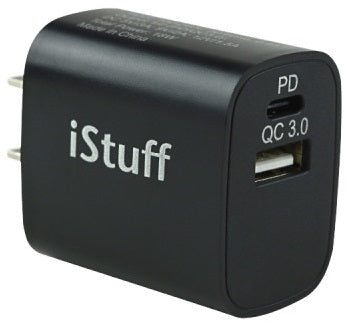 ICHRG-02USC-B istuff PD-QC Dual Port Fast Wall Charger