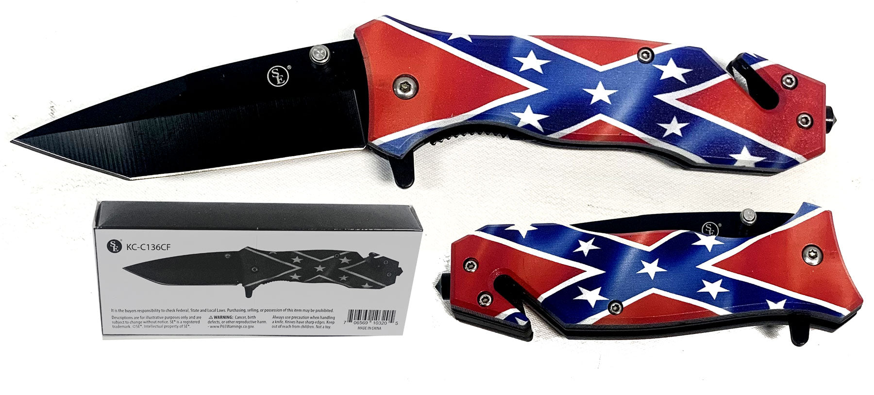 KCC136CF Confederate Flag Emergency Knife — M&M Merchandisers