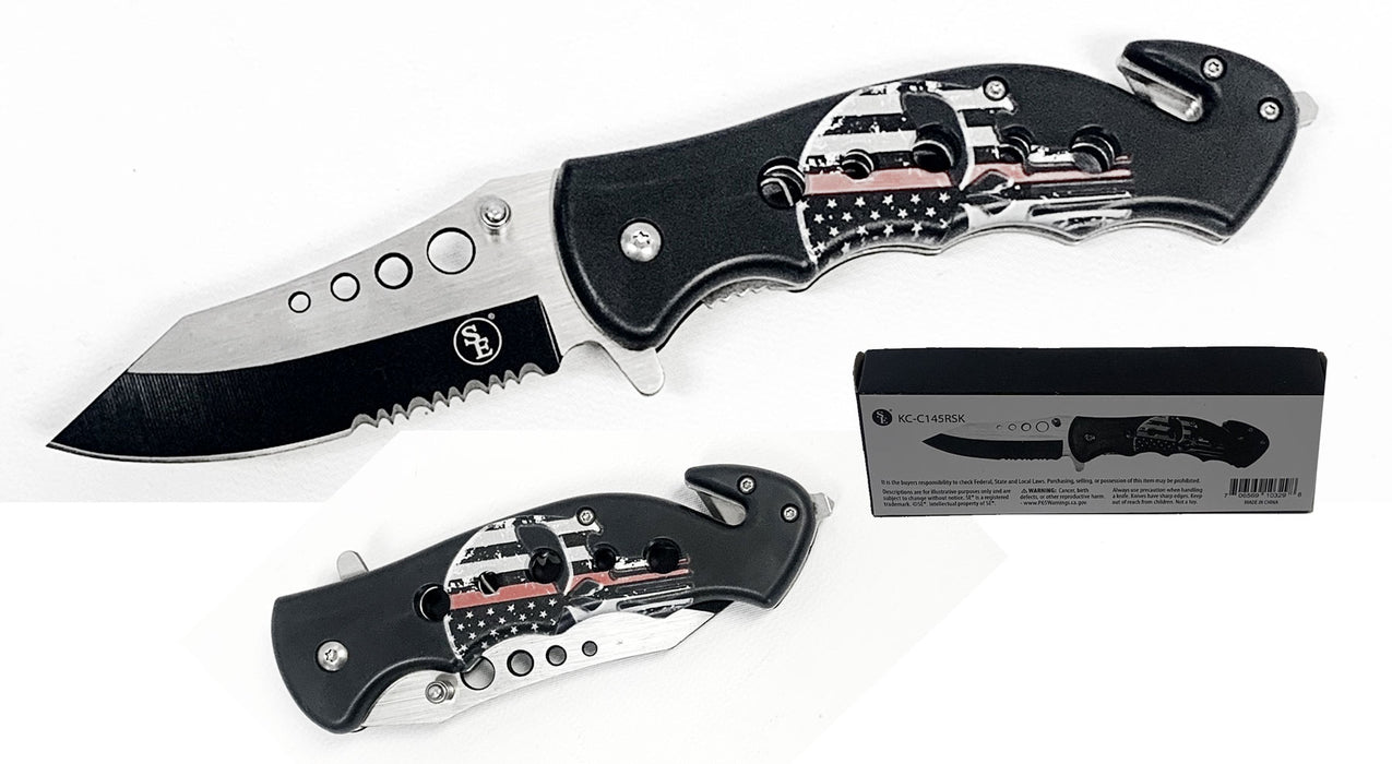 KC-C145RSK 4.5" Spring Assisted AmericanSkull Knife