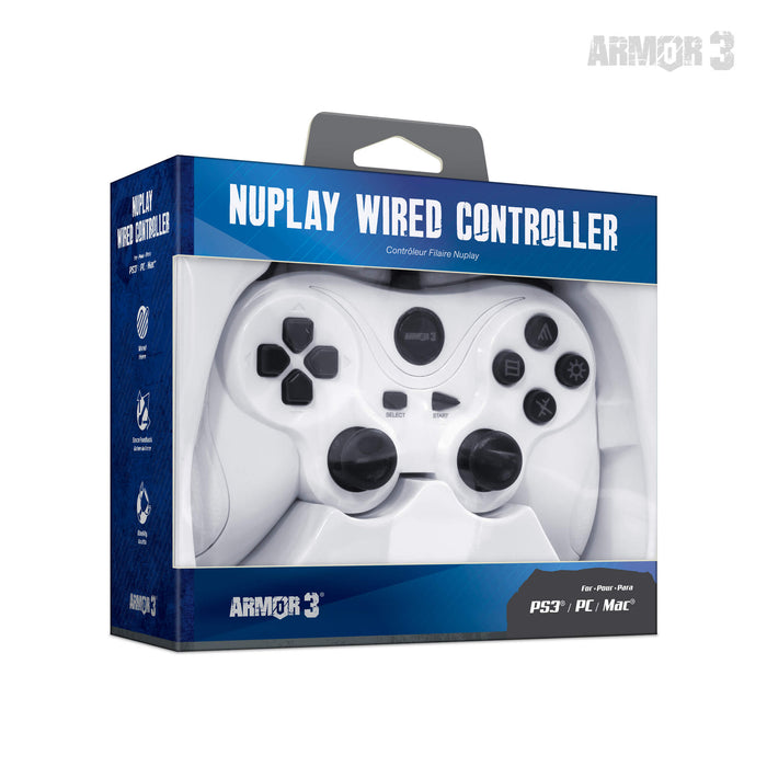 M07224-WH NuPlay Wired PS3 Controller White