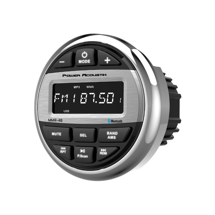 OW-MMR4B Power Acoustik Marine Head Unit w/ AM/FM, Weather, USB & Bluetooth