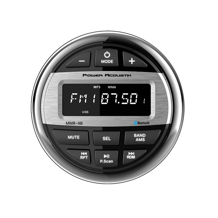 OW-MMR4B Power Acoustik Marine Head Unit w/ AM/FM, Weather, USB & Bluetooth