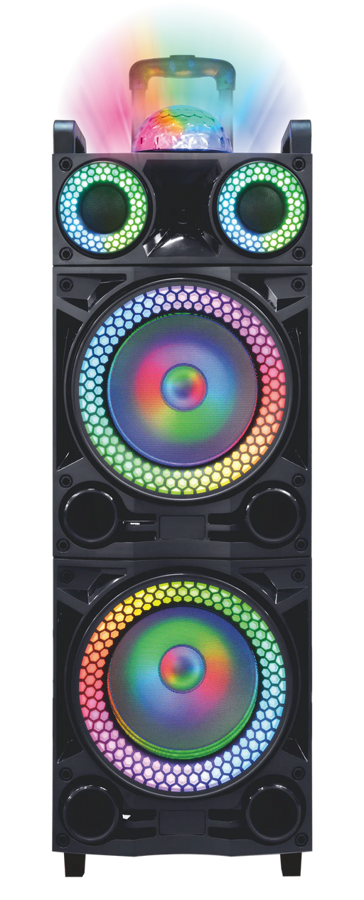 MPD10287B-BK Maxpower 10 X 2 Rechargeable Karaoke Speaker With Dancing Disco Ball In Black