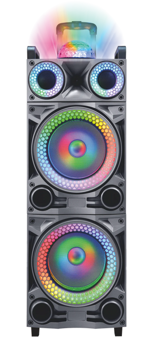 MPD10287B-SL Maxpower 10 X 2 Rechargeable Karaoke Speaker With Dancing Disco Ball In Silver