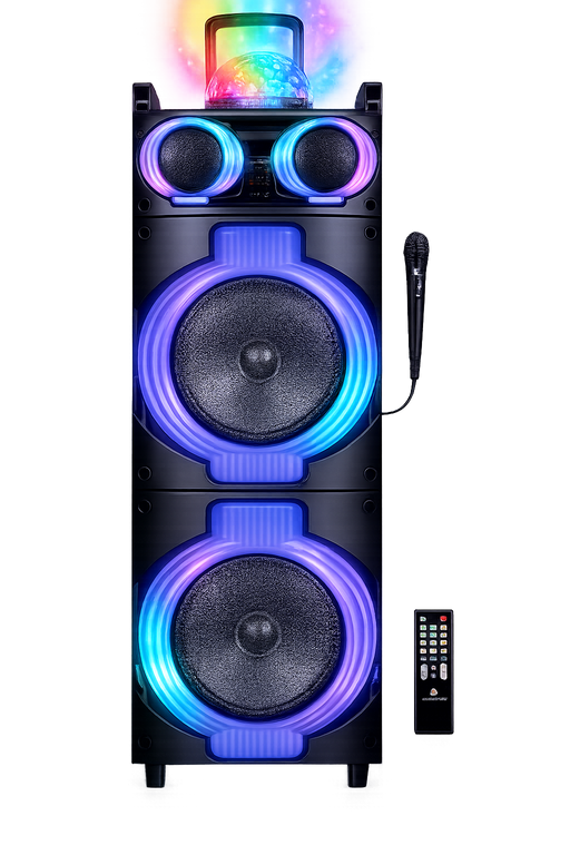 MPD1055B Maxpower 10x2 Rechargeable DJ With Dancing Disco Ball