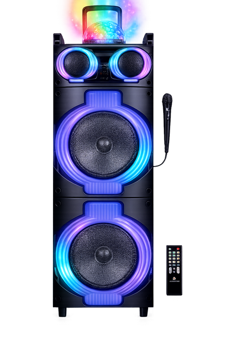 MPD1055B Maxpower 10x2 Rechargeable DJ With Dancing Disco Ball