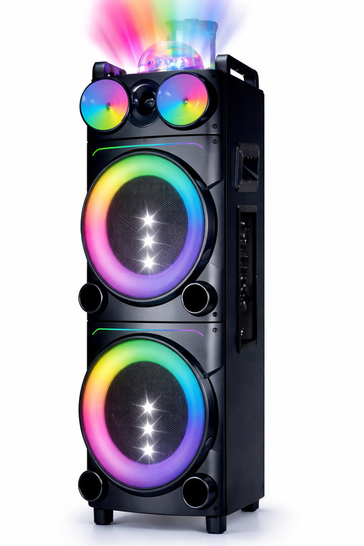 MPD1056B Maxpower 10x 2 Woofers Rechargeable DJ Speaker with Dancing Disco Ball