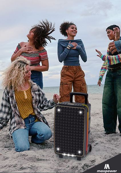 MPD1255XB Maxpower  12" Portable  Rechargeable Bluetooth Speaker Wireless Mic