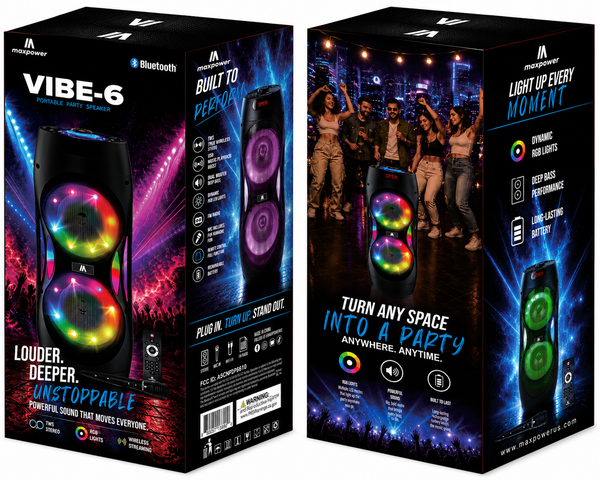 MPD6610 MaxPower Vibe-6 BT Speaker Mic Combo