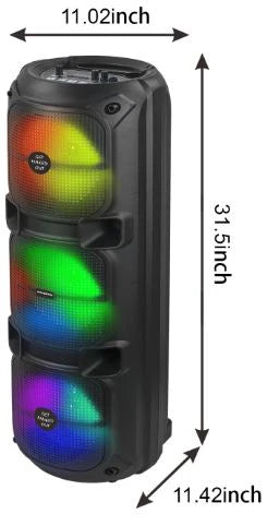 MPD814 Bluetooth Karaoke Speaker with 3 x 8-In Woofers