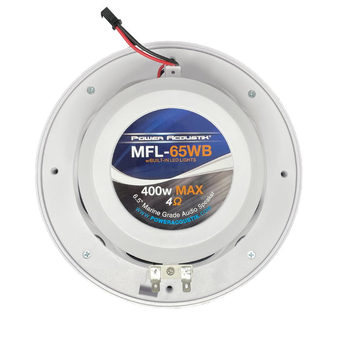 MFL-65WB Power Acoustik 6.5-In Waterproof Marine Coaxial Speakers w/ Built-In LEDs