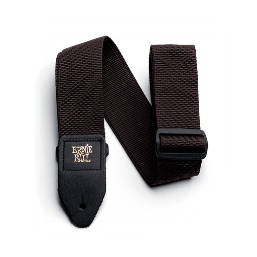 P04052 Ernie Ball Brown With Black Polypro Guitar Strap