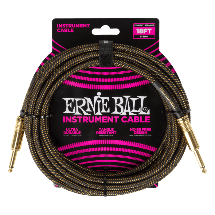 P06432 Ernie Ball 18 ft Braided Cable PayDirt