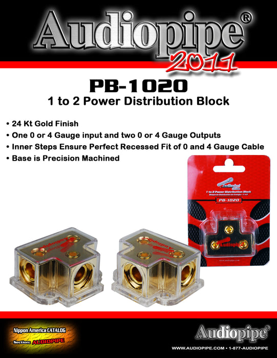 PB-1020 Audiopipe1 To 2 Power Distribution Block