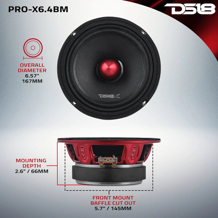 PRO-X6.4BMPK DS18 Pair Pro-6.4 MIds and TW1 Pack