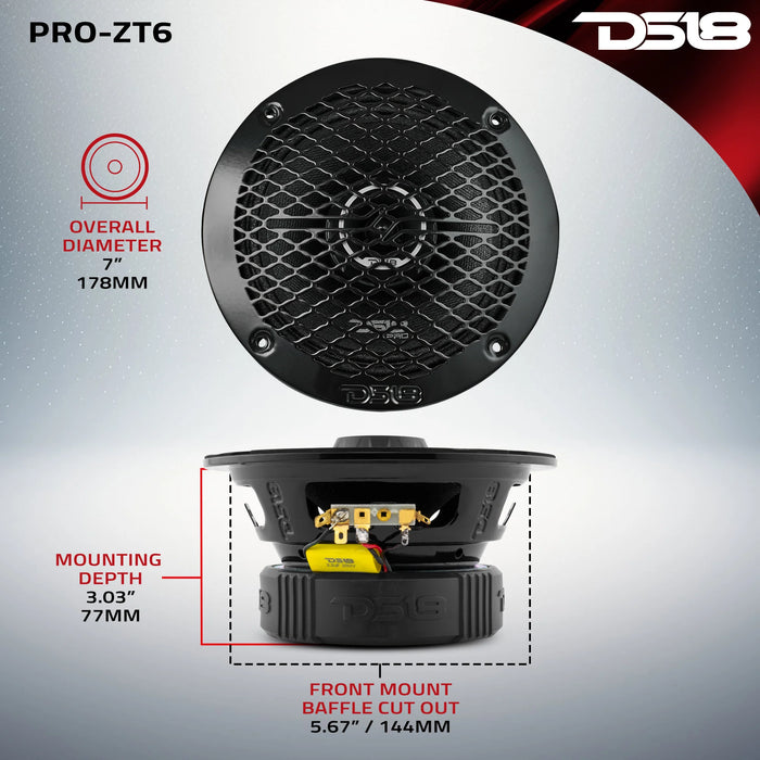 PRO-ZT6 DS18 6.5 Mid Coaxial w Bullet Tweet 200w Sold Each
