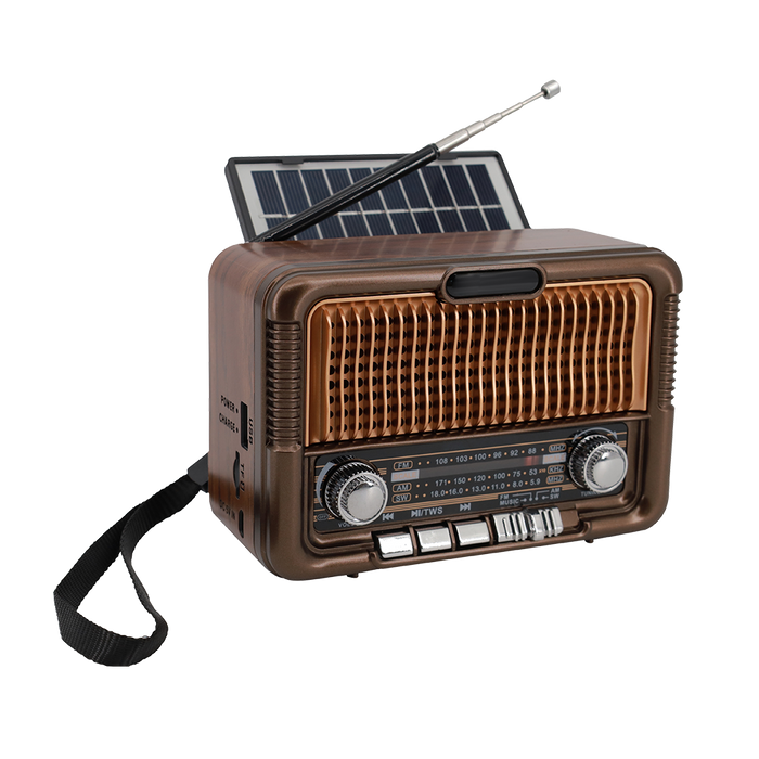 R-50 QFX Retro Solar BT AM, FM, SW1 Radio And Speaker