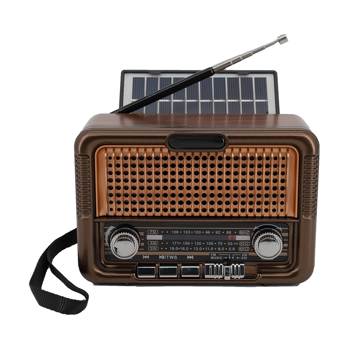 R-50 QFX Retro Solar BT AM, FM, SW1 Radio And Speaker
