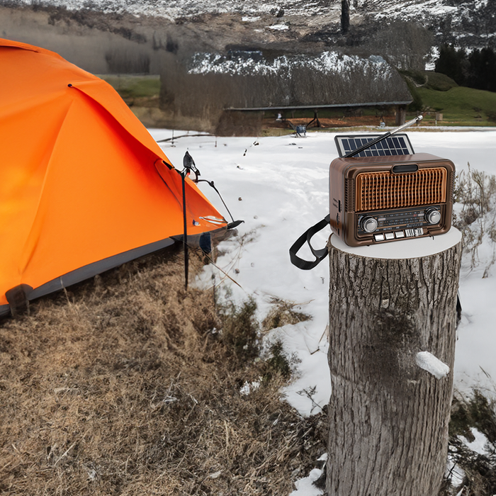 R-50 QFX Retro Solar BT AM, FM, SW1 Radio And Speaker