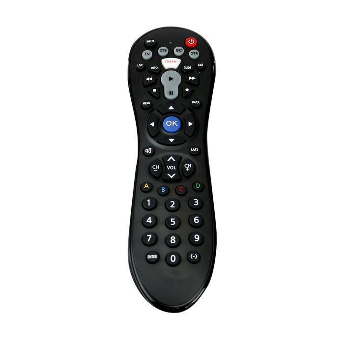 REM-20 QFX 4-in-1 Universal TV And Streaming Remote Control With Extensive Device Compatability Apple TV - Roku