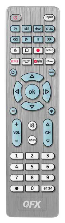 REM-13 SILVER QFX 4 in1 Smart-Streaming Remote-Silver
