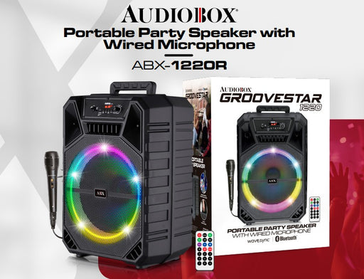 ABX-1220R Audiobox Portable 12 Party Speaker W Mic