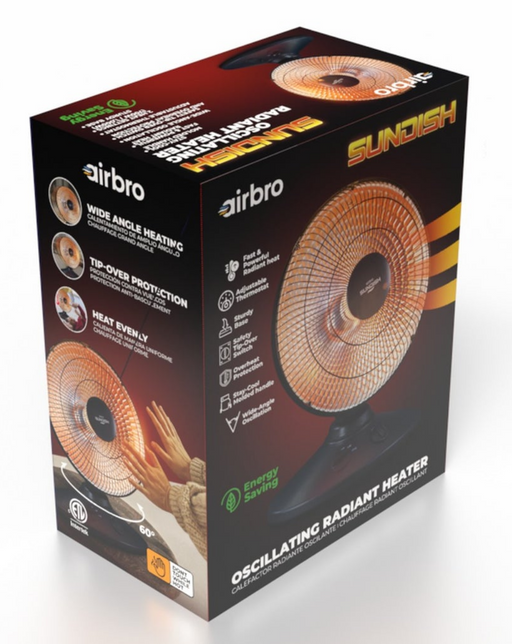 HP-1000 Airbro 1,000W Electric Oscillating Heater